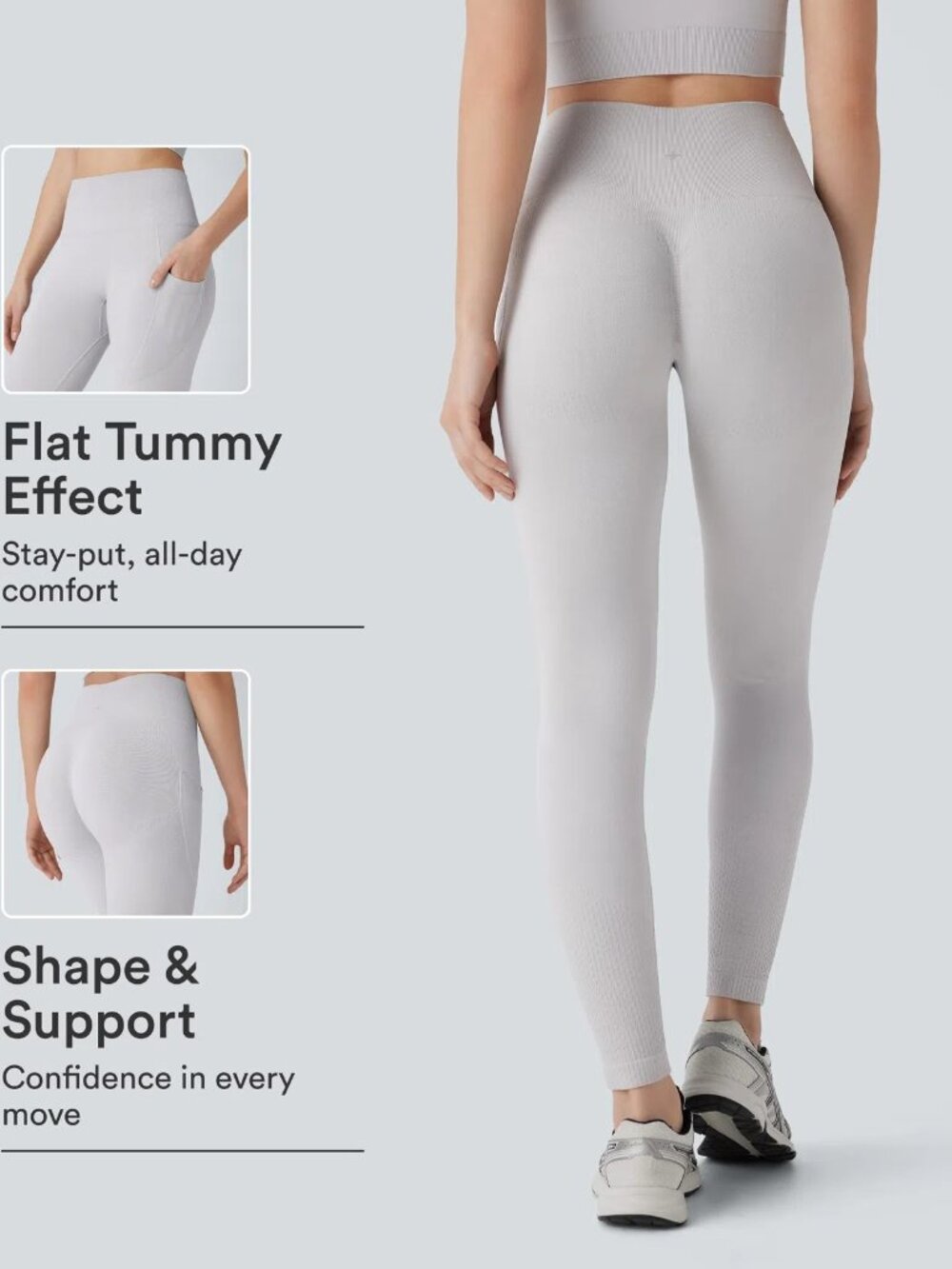 Halara SM OneForm Seamless Flow High Waisted Tummy Control Butt Lifting Leggings